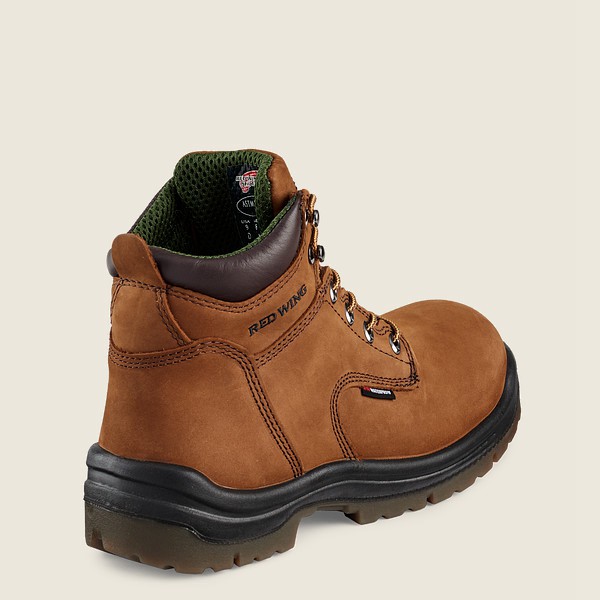 Red Wing Safety Boots Brown - Mens King Toe® - 6-inch Waterproof Toe - 7438-DBGPC